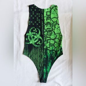 Green toxic sideboob bodysuit